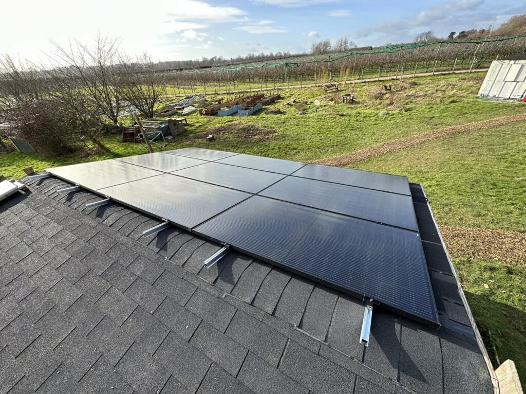 Solar panels on cabin