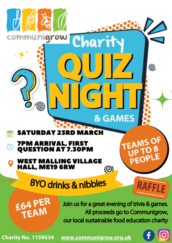 Quiz poster with details of event