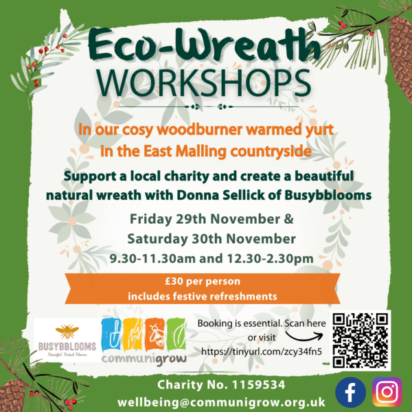 Flyer for eco wreath making workshop