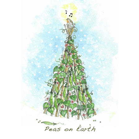 Communigrow Christmas Card 2024 - Peas on Earth design