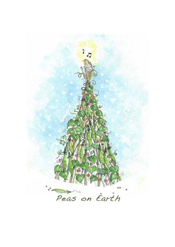 Communigrow Christmas Card 2024 - Peas on Earth design